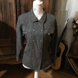 Vintage Military Style Black Blazer